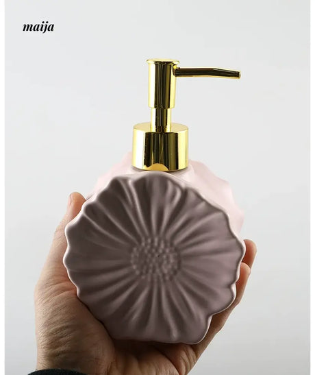 KULE HOME Floral Ceramic Lotion and Shower Gel Container from KULE HOME