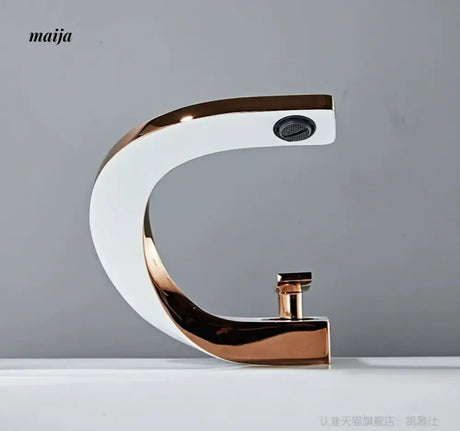 Creative Curve Copper Basin Faucet from Kaiyashi