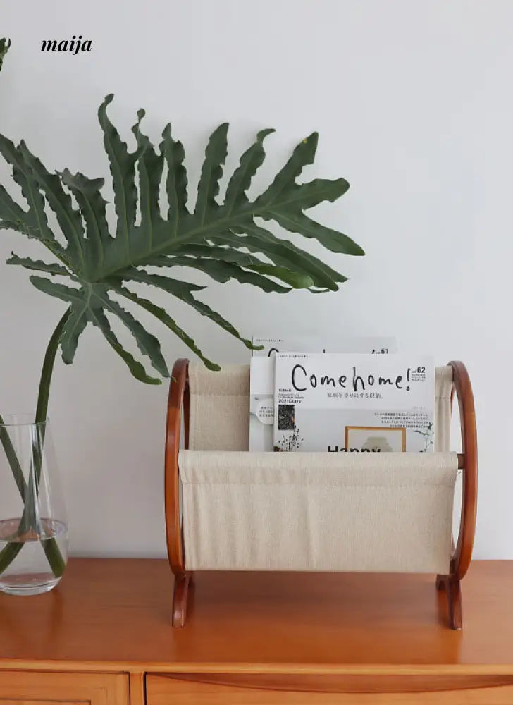 Retro Cherry Wood Magazine Rack from maija