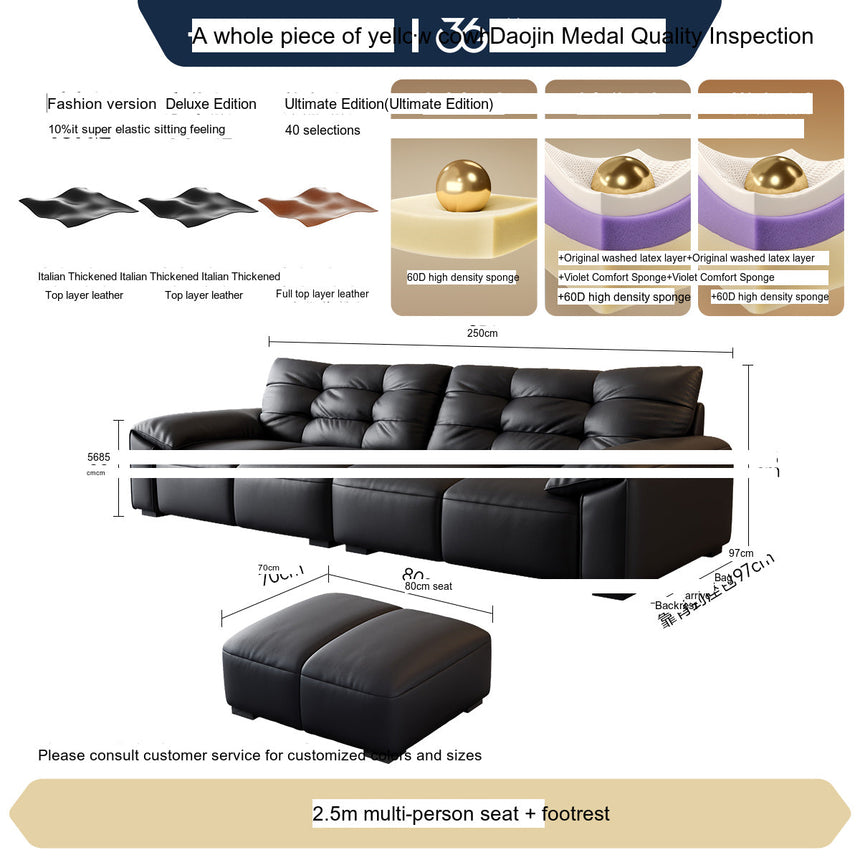 FASATI Leonardo Elegant Minimalist Leather Sofa from FASATI
