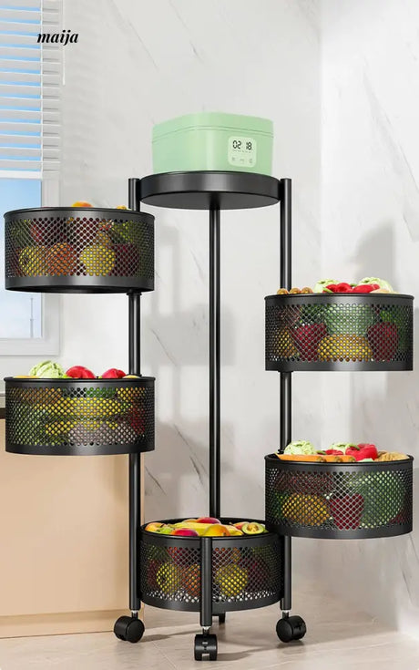 Kitchen Rotating Multifunctional Storage Trolley from maija
