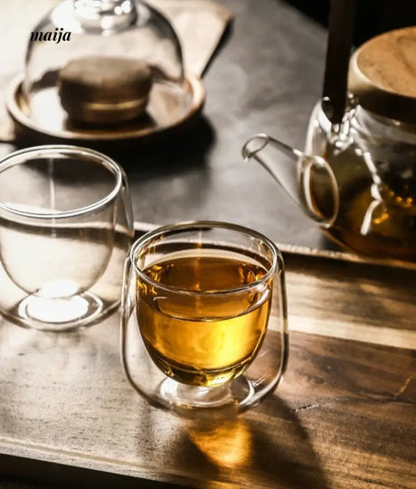 Flower Heat Resistant Glass Tea Set with Tray from KIMACHI