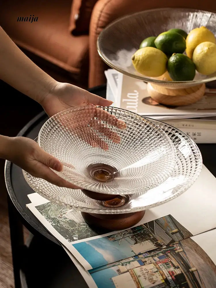 Glass Decorative Fruit Bowl from Zodian