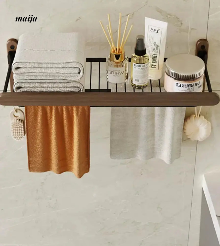 NHSJ Punch-Free Storage Basket and Towel Rack from Kaiyashi