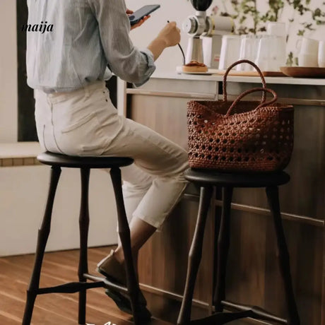 Aiza Solid Wood High Stool from maija