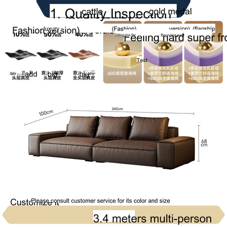 FASATI Leonardo Chic Minimalist Leather Sofa from FASATI