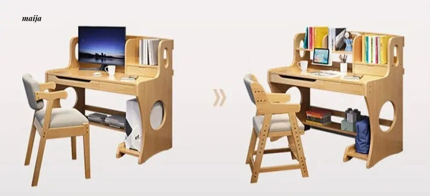 Jasper Full Wooden Study Desk Set from maija