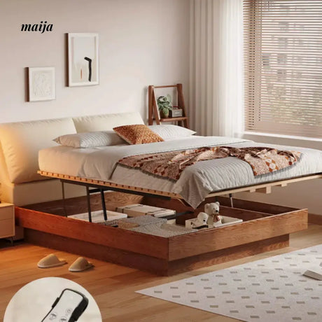 Lifting Solid Wood Bed with Storage from AI