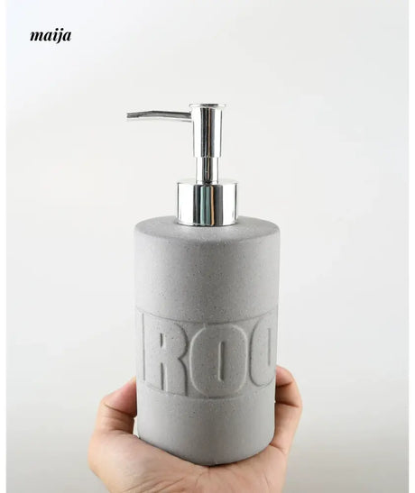 KULE HOME Grey Cement Ceramic Lotion Bottle for Bathroom from KULE HOME