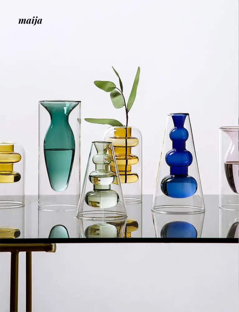 Femme Double Wall Stained Glass Vase from maija