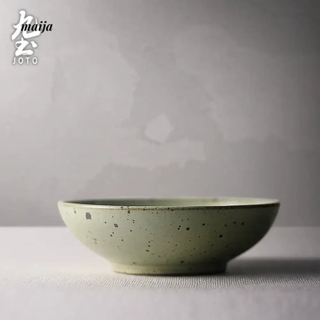 JOTO Eight Year Rough Ceramic Fruit Plate Handmade Retro Dish from MOSE