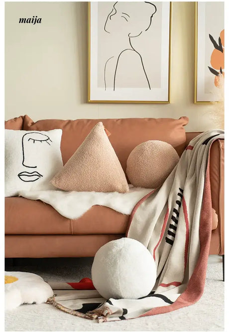 MISTYWOOD White Plush Triangle Sofa Pillow from MISTYWOOD