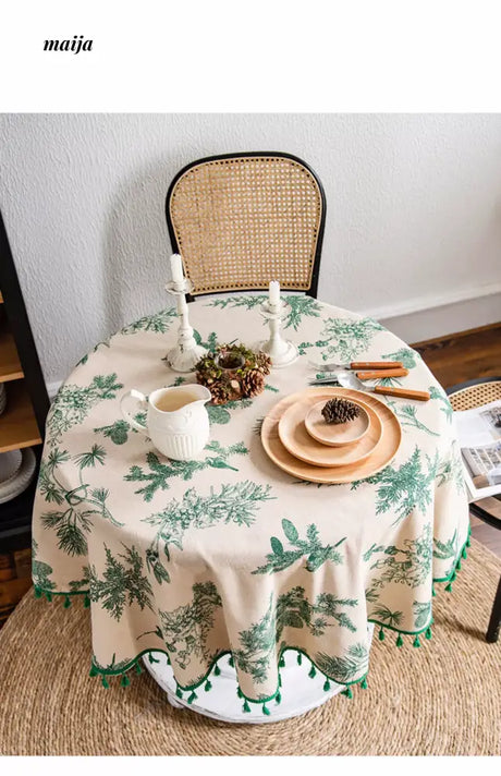 MAN YUE HOME French Retro Round Tablecloth for Luxury Decor from MAN YUE HOME