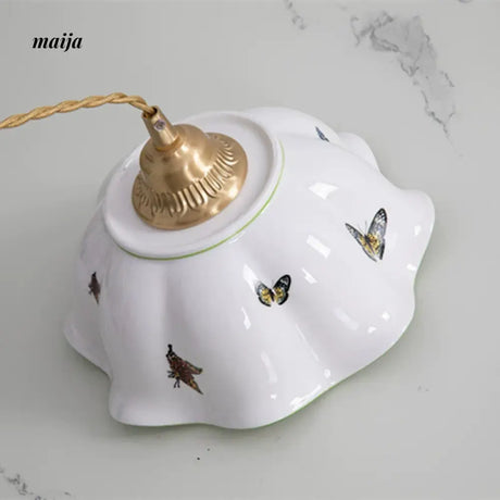 NANCY Brass Butterfly Chandelier French Cream Style from NANCY