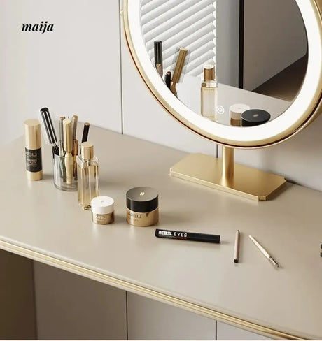 Ashleigh Simple Modern Dressing Table with Integrated Storage Cabinet from maija
