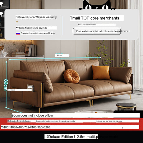 DIPU Mack Cream Minimalist Cowhide Sofa from DIPU
