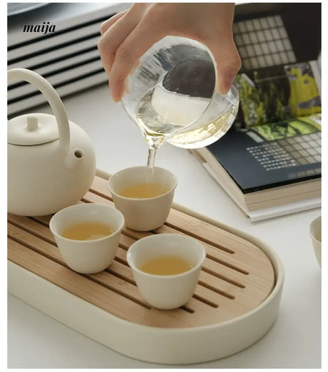 WENSHUO Cream Japanese Ceramic Cup Set from WENSHUO