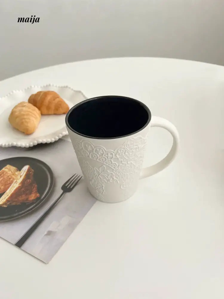LIVETAI Exquisite Ceramic White Mug from maija