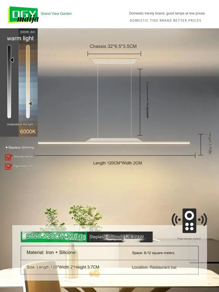GVG Minimalistic Long Bar Ceiling Lamp from GVG