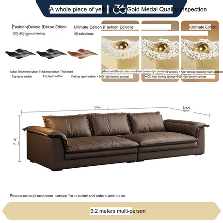FASATI Jasper Luxurious Deep-Seat Leather Sofa from FASATI