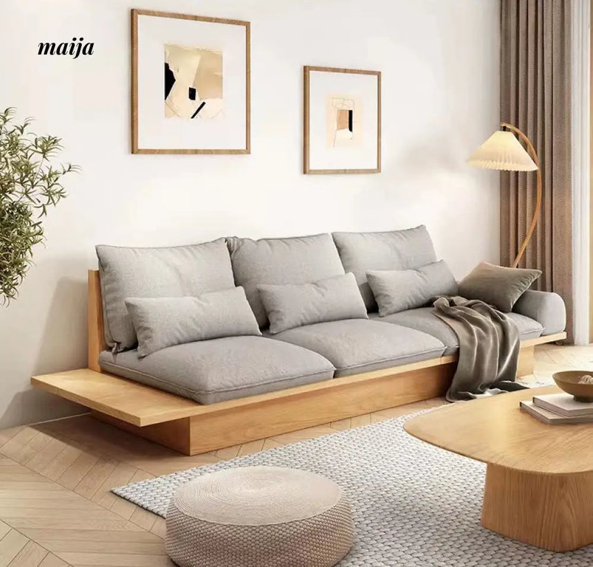 Japanese Style Solid Wood Modular Sofa with Storage from maija