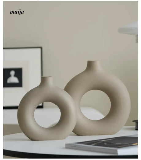 WENSHUO Circular Nordic Ceramic Vase from WENSHUO