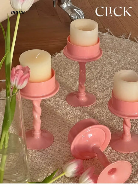 CLICK Fuchsia Spiral Candle Handmade for Valentine's Day from CLICK