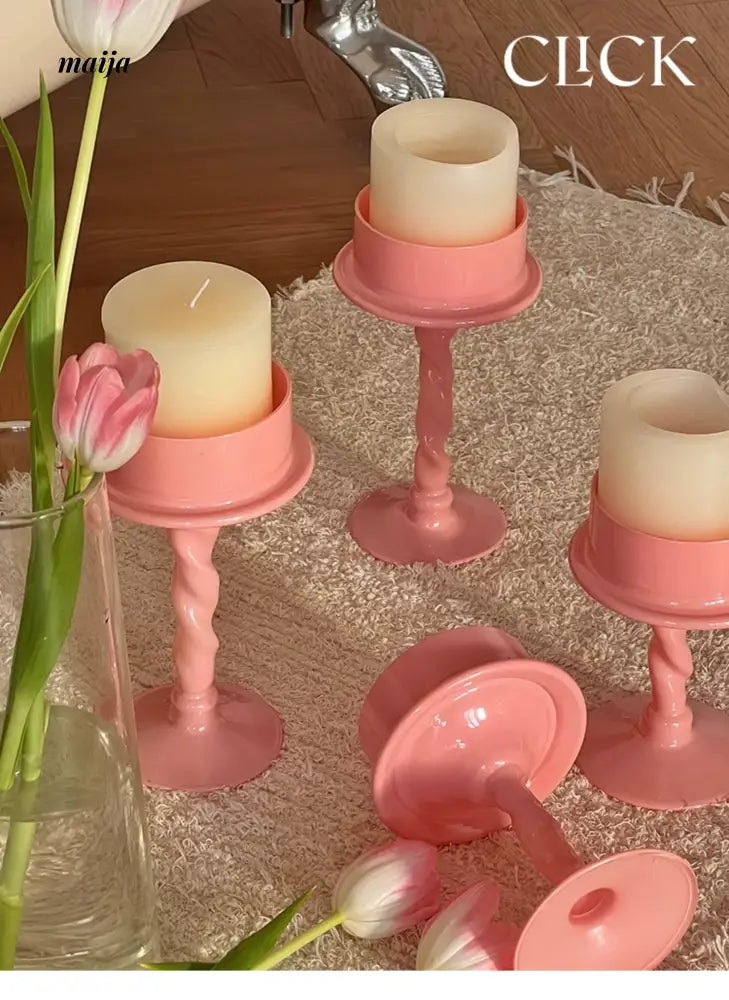 CLICK Fuchsia Spiral Candle Handmade for Valentine's Day from CLICK