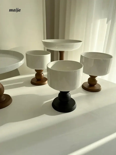 LIVETAI Coffee Cup and Plate with High Foot Set from LIVETAI