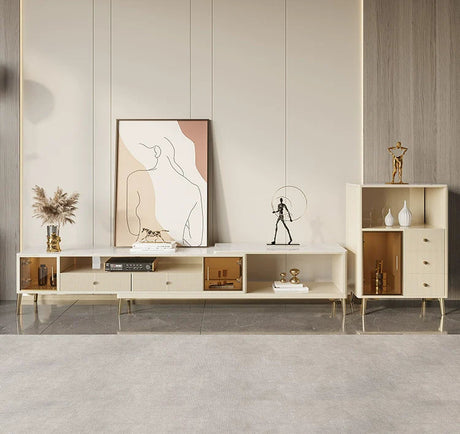 DIPU Celine Round Rock Plate Coffee Table Set from DIPU