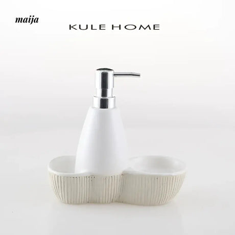 KULE HOME Ceramic Lotion Bottle with Sponge Attachment from KULE HOME