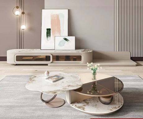 DIPU Janette Italian Luxury Coffee Table & TV Cabinet Set from DIPU