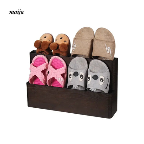 MUSN Two-Layer Wooden Slippers Cabinet from MUSN