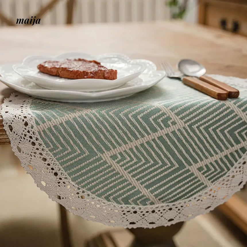 MAN YUE HOME Retro Tablecloth with High-Quality Cotton Linen Finish from MAN YUE HOME