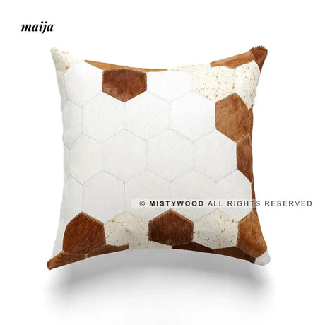 MISTYWOOD Modern Minimalist Leather Orange Pillow from MISTYWOOD