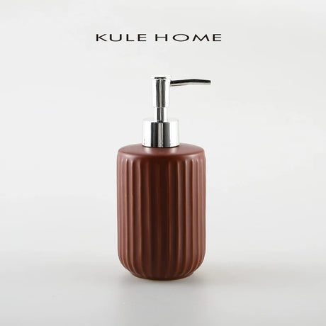 KULE HOME Stripe Ceramic Lotion and Hand Soap Bottle from KULE HOME