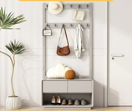 LINYUE Lila Minimalist Wooden Hanger with Shoe Shelf from LINYUE