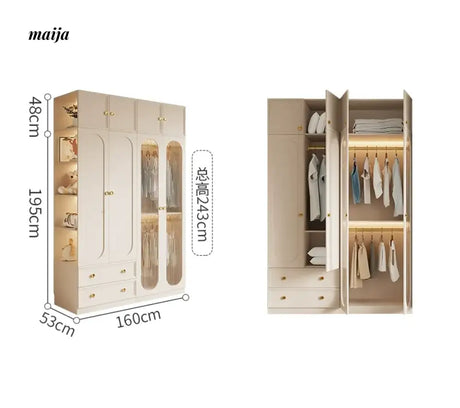 MEIHOUSE French Light Luxury Glass Door Bedroom Wardrobe Locker from MEIHOUSE