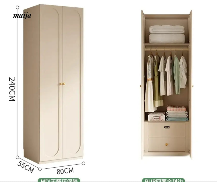 MEIHOUSE French Cream Wardrobe Bedroom Finished Large Storage Cabinet from MEIHOUSE