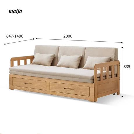 GENJI Andy Solid Wood Sofa Bed with Storage from GENJI