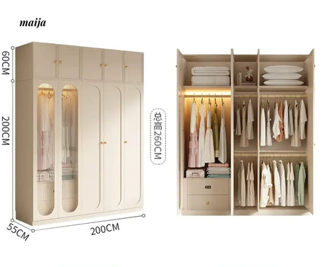 MEIHOUSE French Cream Bedroom Wardrobe Modern Assembled Cabinet from MEIHOUSE