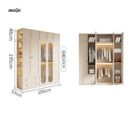 MEIHOUSE French Light Luxury Glass Door Bedroom Wardrobe Locker from MEIHOUSE