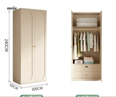 MEIHOUSE French Cream Wardrobe Bedroom Finished Large Storage Cabinet from MEIHOUSE
