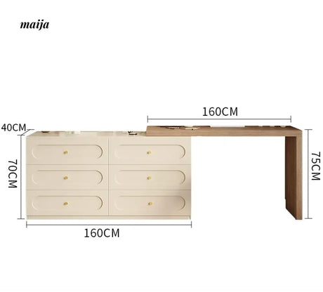MEIHOUSE French Cream Dressing Table Modern Desk Chest Bedroom from MEIHOUSE