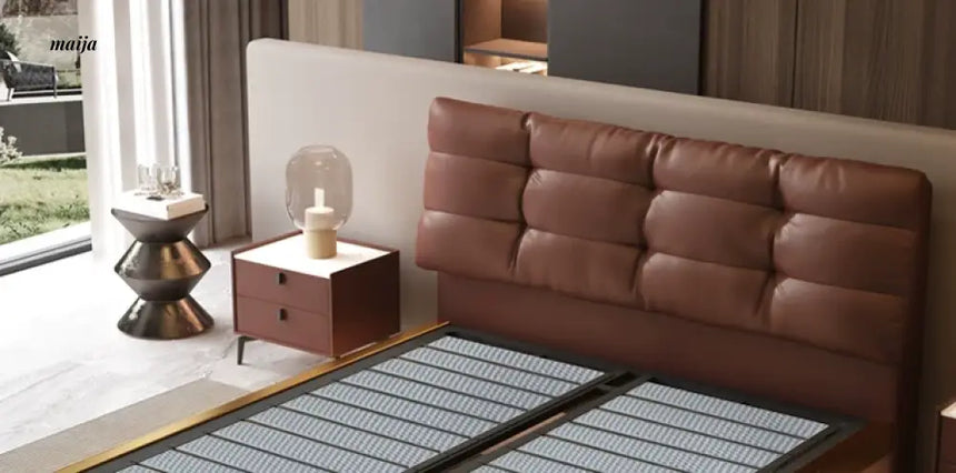 Gianluca Suspended Leather Bed from Kaiyashi