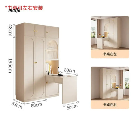MEIHOUSE French Cream Wardrobe Modern Bedroom Storage Cabinet from MEIHOUSE