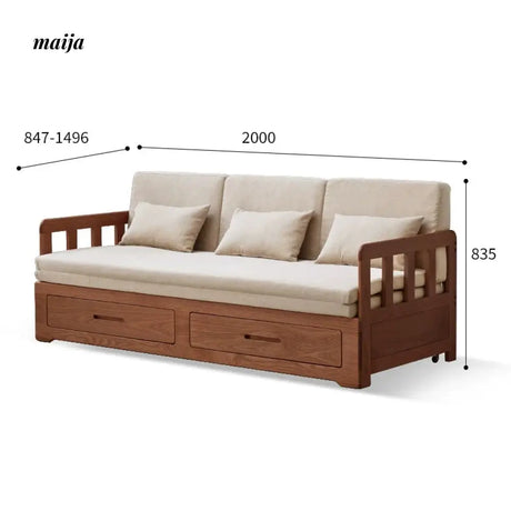 GENJI Andy Solid Wood Sofa Bed with Storage from GENJI