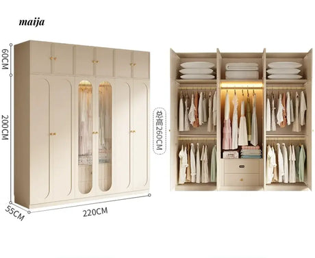 MEIHOUSE French Cream Bedroom Wardrobe Modern Assembled Cabinet from MEIHOUSE