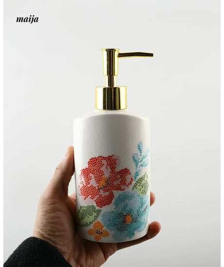KULE HOME Ice Glazed Ceramic Shower Gel and Hand Sanitizer Bottle from KULE HOME