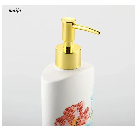 KULE HOME Ice Glazed Ceramic Shower Gel and Hand Sanitizer Bottle from KULE HOME